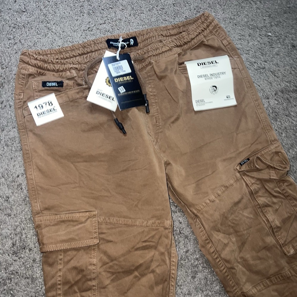 Diesel PENTR Cargo Jogger Pants Mens S Brown NWT Tapered